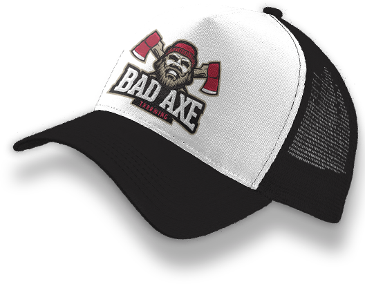 Baseball cap with Bad Axe logo